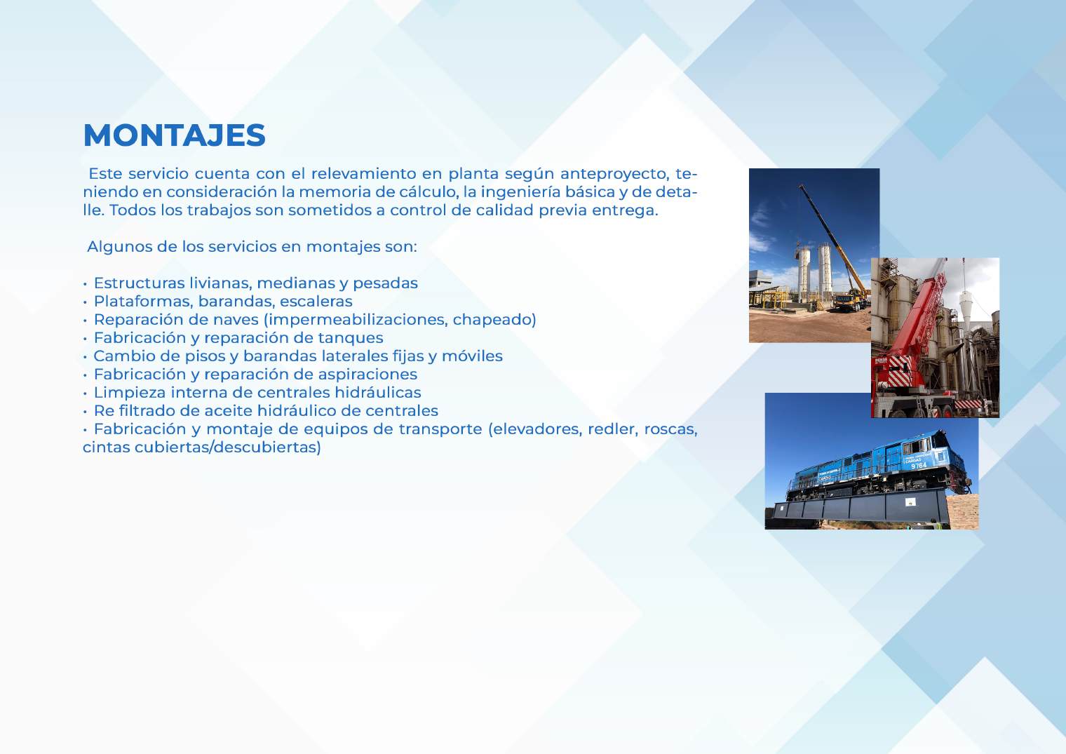 Montajes industriales realizados por GSI